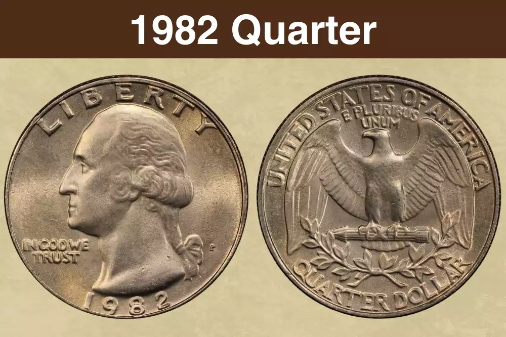 1982-P Washington quarter obverse and reverse showing the P mint mark